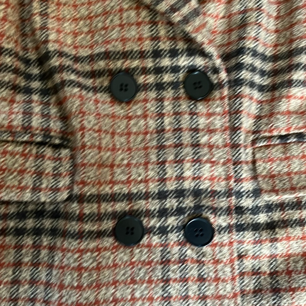 Wonderful Retro Plaid Wool-Blend Coat Size Small - Picture 15 of 16